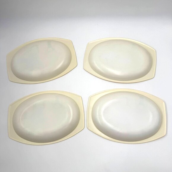 Vtg Retro Charcuterie Meat Cheese Oval Snack Serving Trays set of 4 Party - Picture 8 of 12